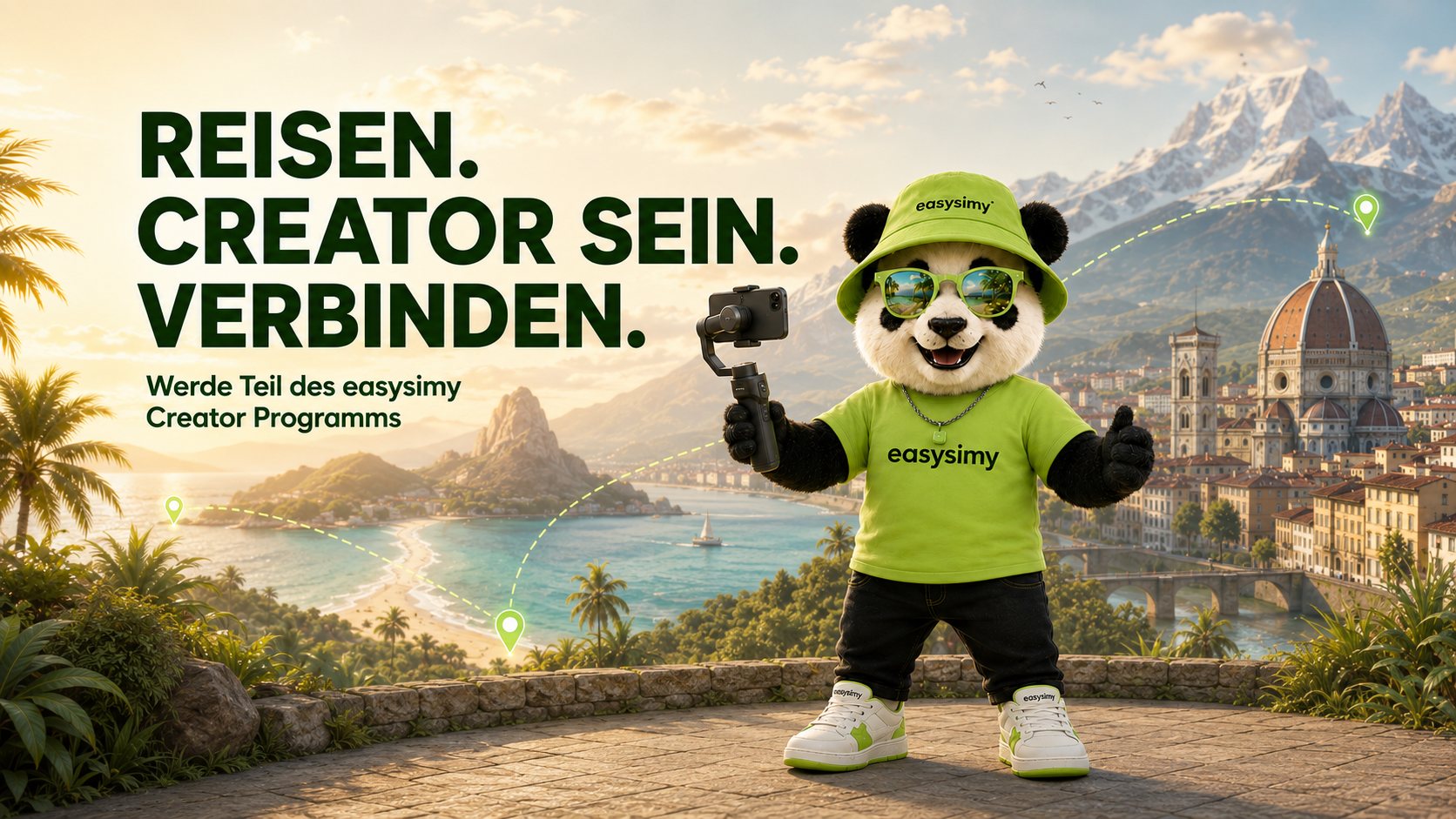 easysimy Panda filmt unterwegs